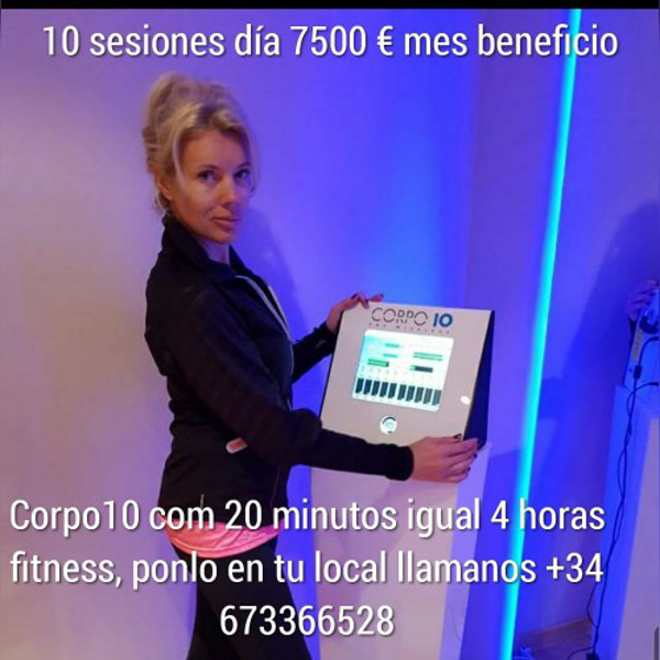 Corpo10 ofrece distribución de zona electroestimulación integral 20 minutos equivalen a 3 horas de fitness