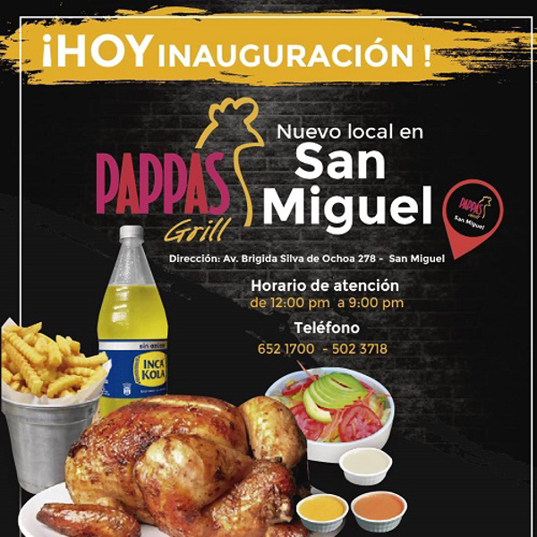 ¡Hoy inauguramos franquicia Pappas Grill en San Miguel!  